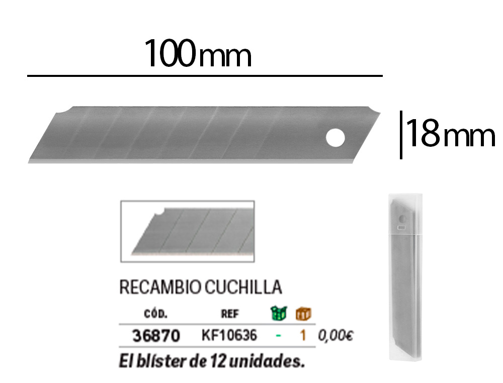 RECARGA Q-CONNECT PARA X-ATO 0.5 X 18 MM