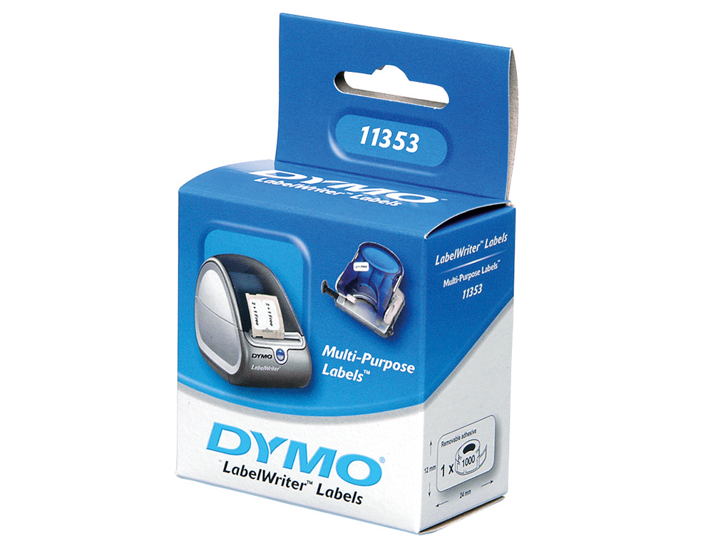 ETIQUETAS ADESIVAS DYMO PARA IMPRESSORA LABELWRITER 400 - 24X12 MM MULTIFUNCOES 1000 ETIQUETAS