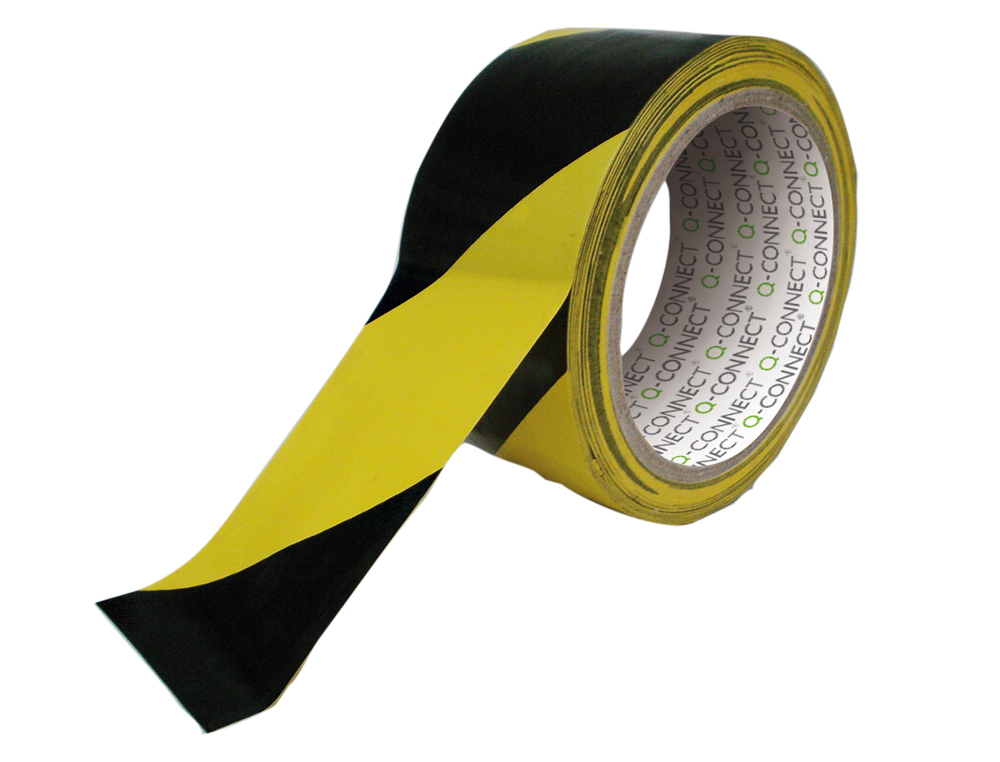 FITA ADESIVA Q-CONNECT DE SEGURANCA AMARELA PRETA 20MTX48MM