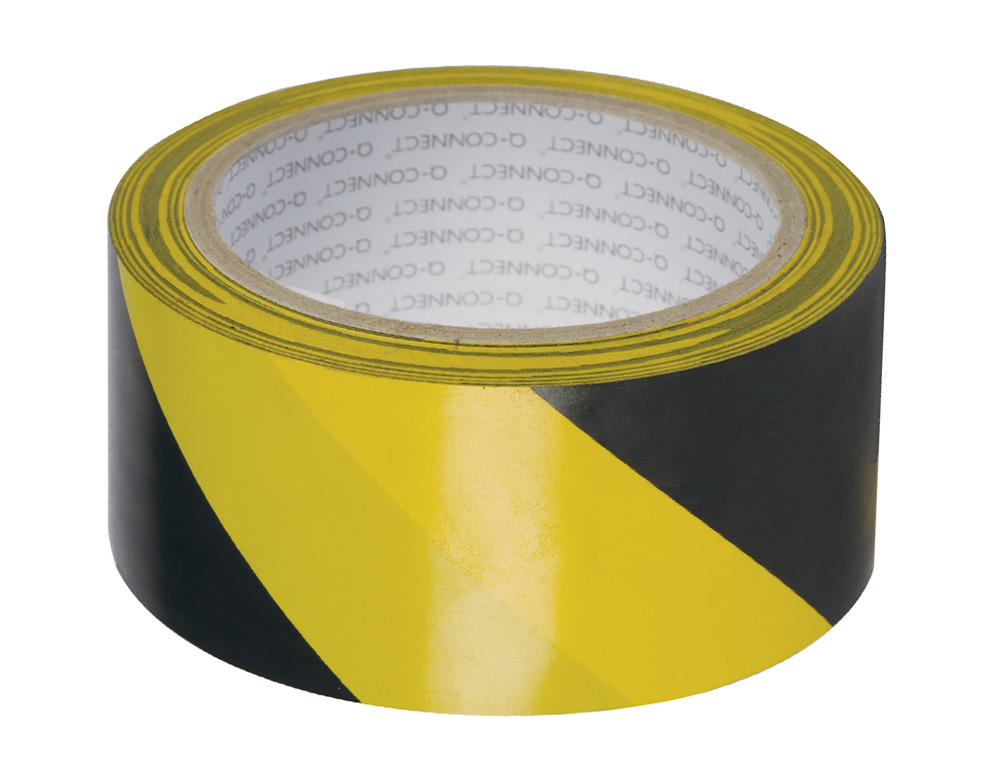 FITA ADESIVA Q-CONNECT DE SEGURANCA AMARELA PRETA 20MTX48MM