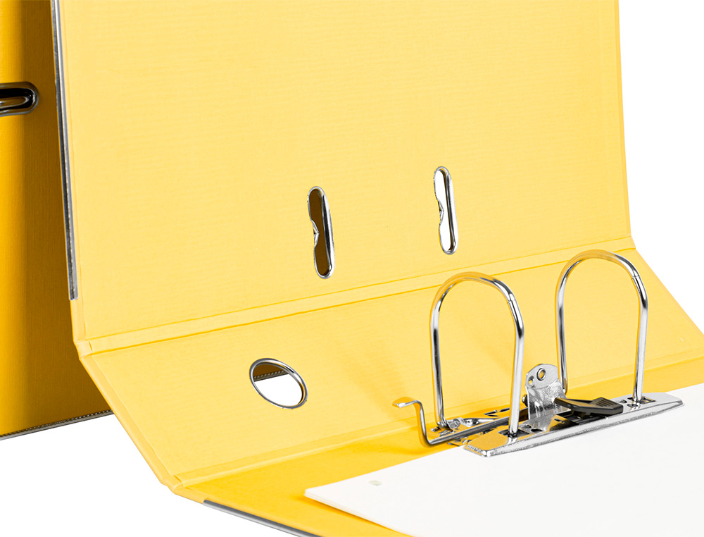 PASTA DE ARQUIVO DE ALAVANCA LIDERPAPEL DOCUMENTA PVC FOLIO LOMBADA 75 MM AMARELO