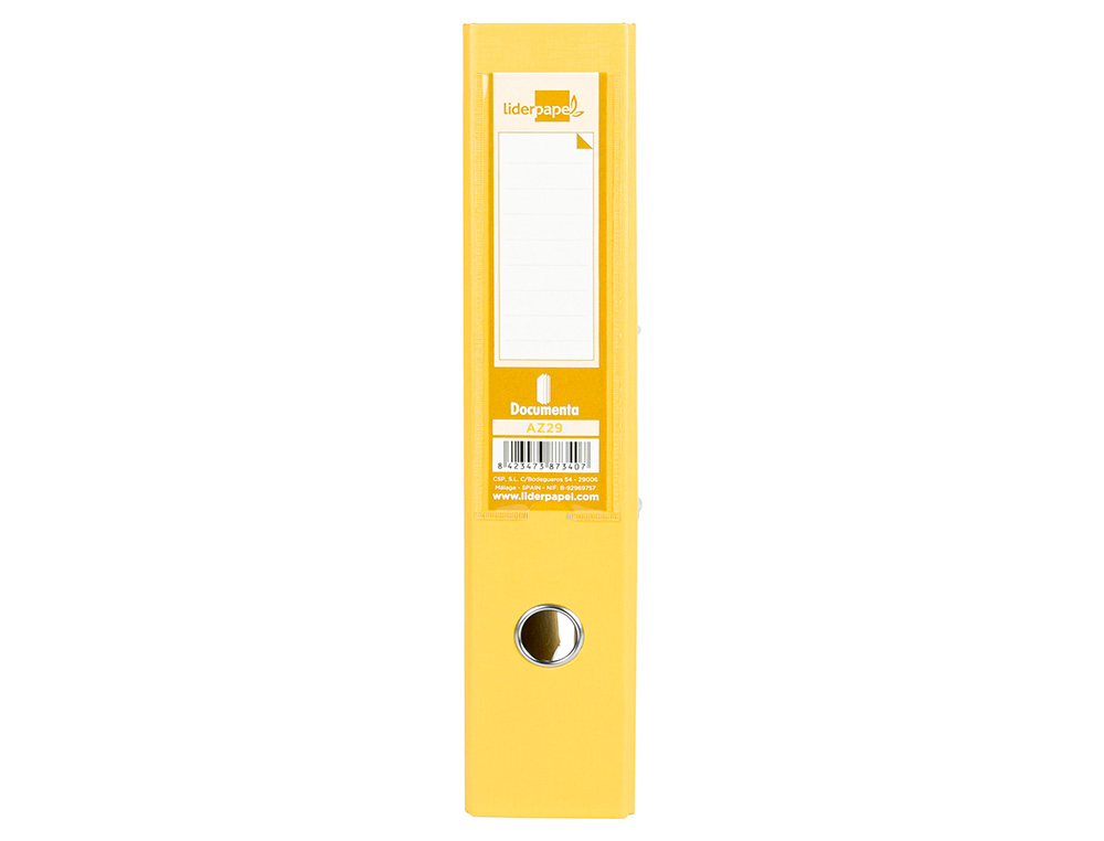 PASTA DE ARQUIVO DE ALAVANCA LIDERPAPEL DOCUMENTA PVC FOLIO LOMBADA 75 MM AMARELO