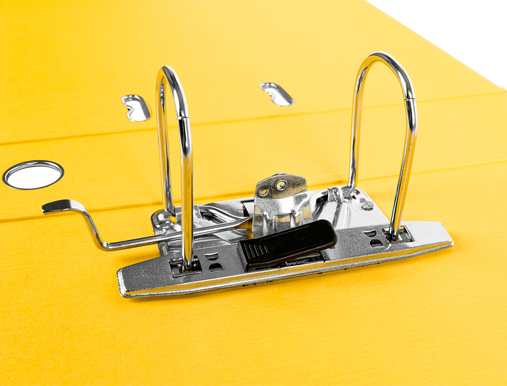 PASTA DE ARQUIVO DE ALAVANCA LIDERPAPEL DOCUMENTA PVC FOLIO LOMBADA 75 MM AMARELO