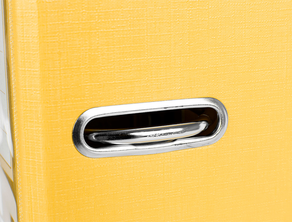 PASTA DE ARQUIVO DE ALAVANCA LIDERPAPEL DOCUMENTA PVC FOLIO LOMBADA 75 MM AMARELO