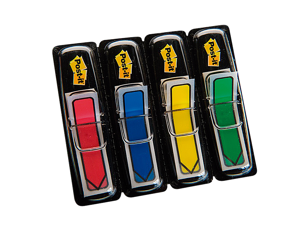 BANDAS SEPARADORAS POST-IT INDEX 4 CORES AZUL, AMARELO, VERDE E VERMELHO