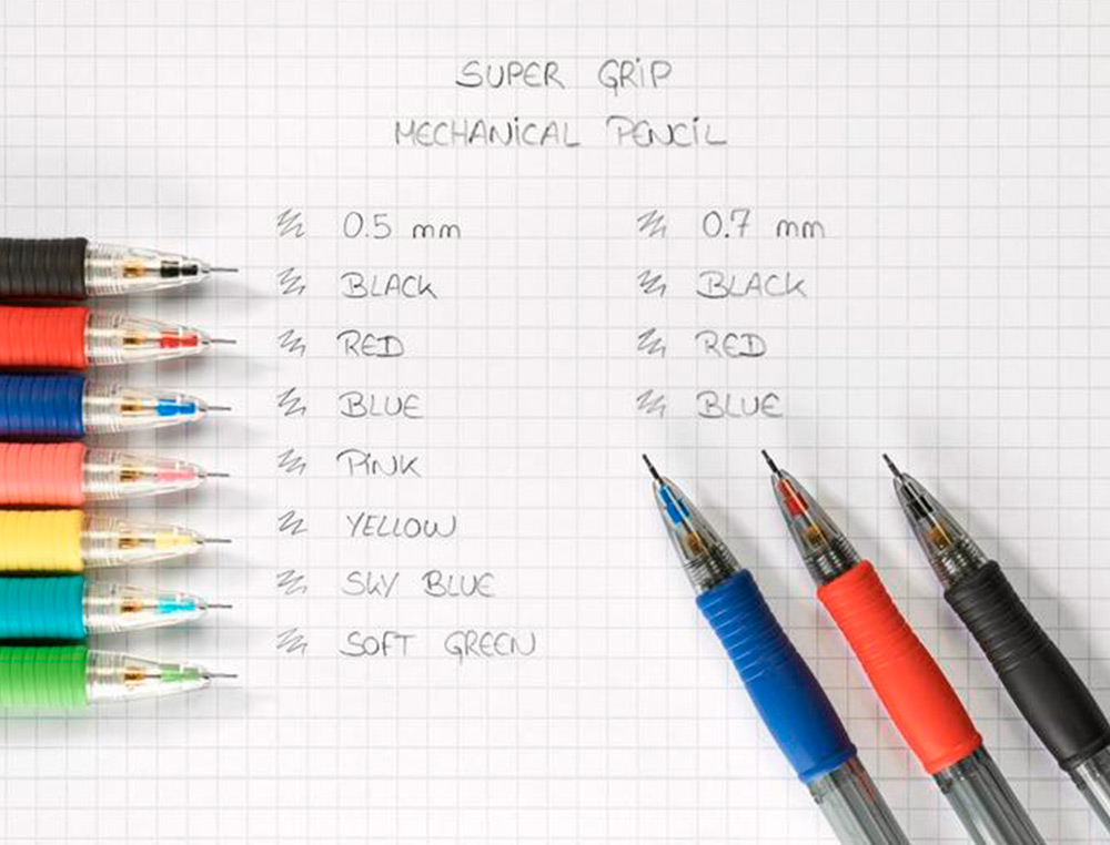 LAPISEIRA PILOT SUPER GRIP AZUL 0,5 MM COM GRIP