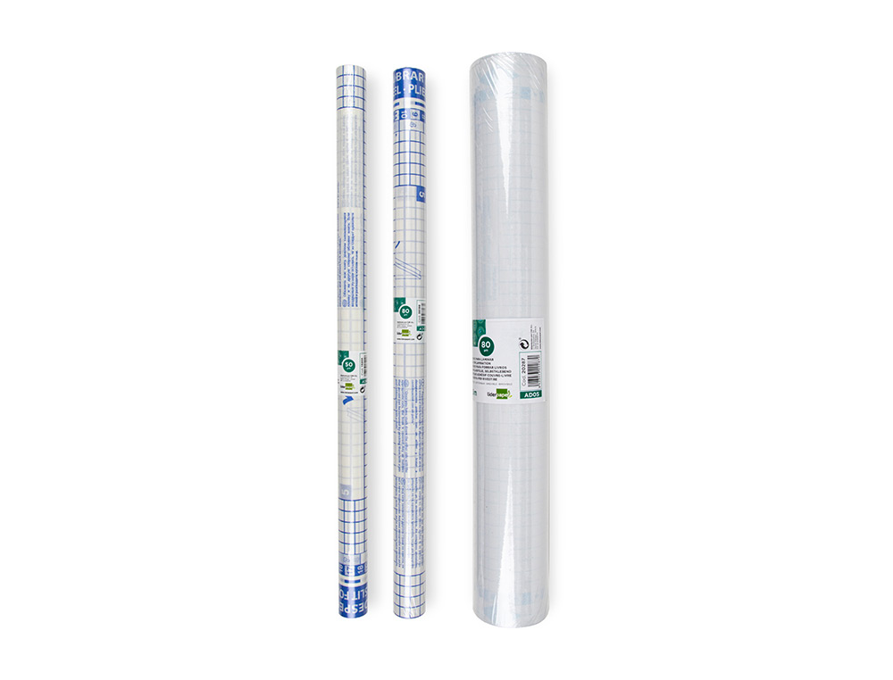 ROLO PLASTICO ADESIVO FORRA LIVROS 0,50 MT X 3 MT 80 MICRONS