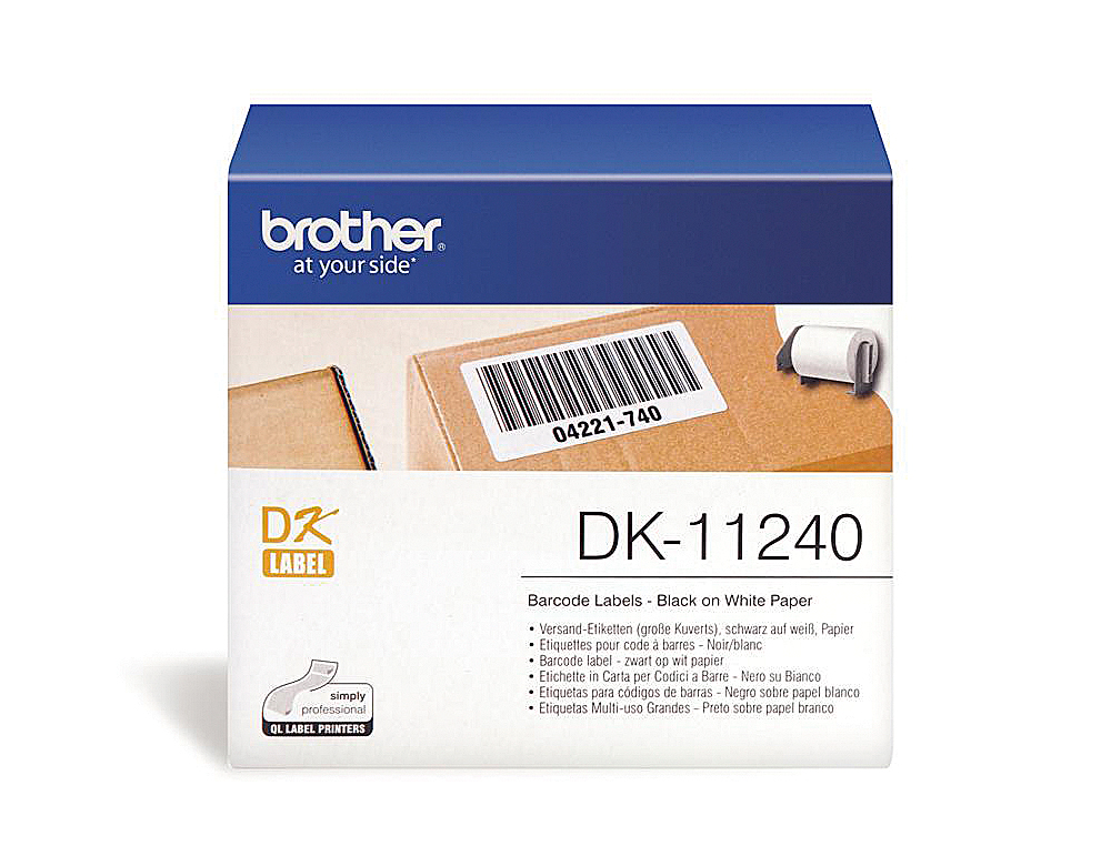 ETIQUETAS PRECORTADAS BROTHER DK11240 BRANCA 102 MM X 51 MM PAPEL TERMICO MULTIPROPOSITO GRANDE 600 ETIQUETAS