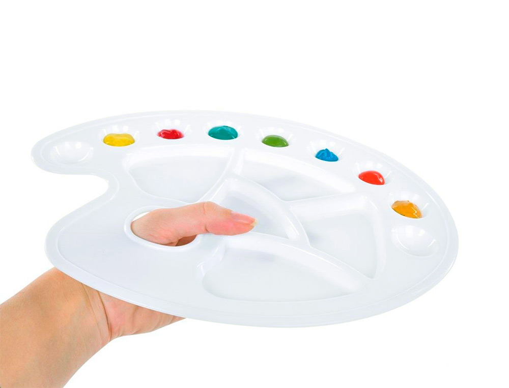PALETA DE PLASTICO LIDERCOLOR COM 10 COMPARTIMENTOS