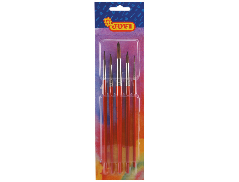 PINCEIS AGUARELA JOVI BLISTER DE 5 UNIDADES SORTIDAS