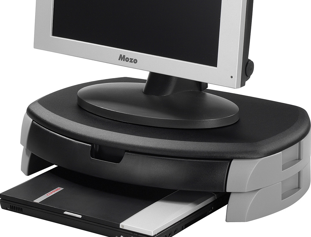 SUPORTE Q-CONNECT PARA MONITOR LCD ATE 20'' COM CAIXA AMPLA COM DIFERENTES COMPARTIMENTOS