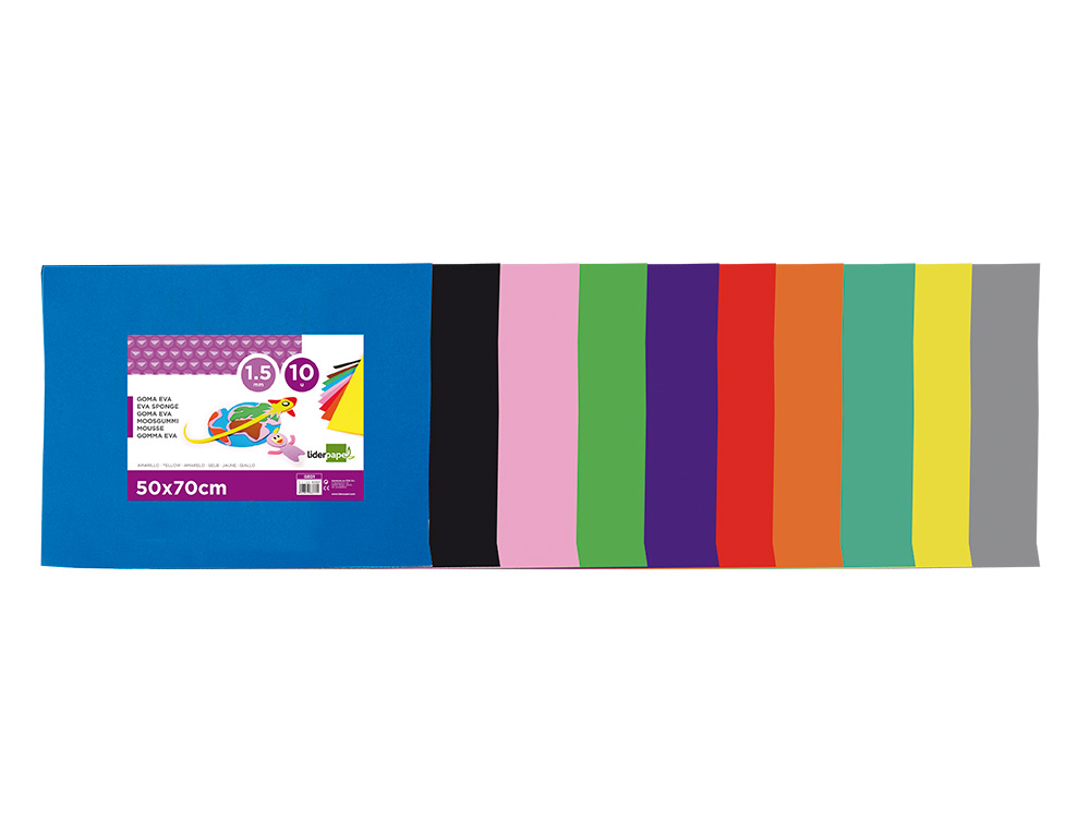 GOMA EVA LIDERPAPEL 50X70 CM 60GR 1,5 MM ESPESSURA BRANCO