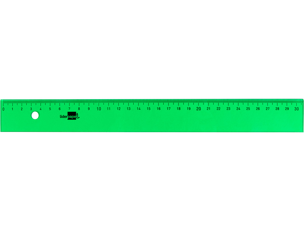 REGUA LIDERPAPEL 30 CM PLASTICO VERDE