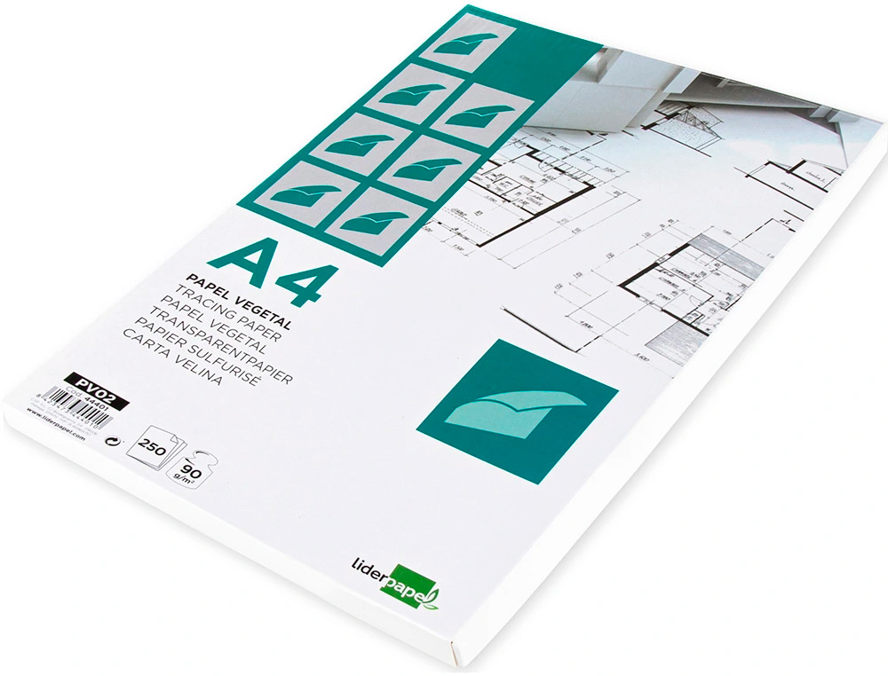 PAPEL VEGETAL LIDERPAPEL DIN A4 90 GR FOLHA