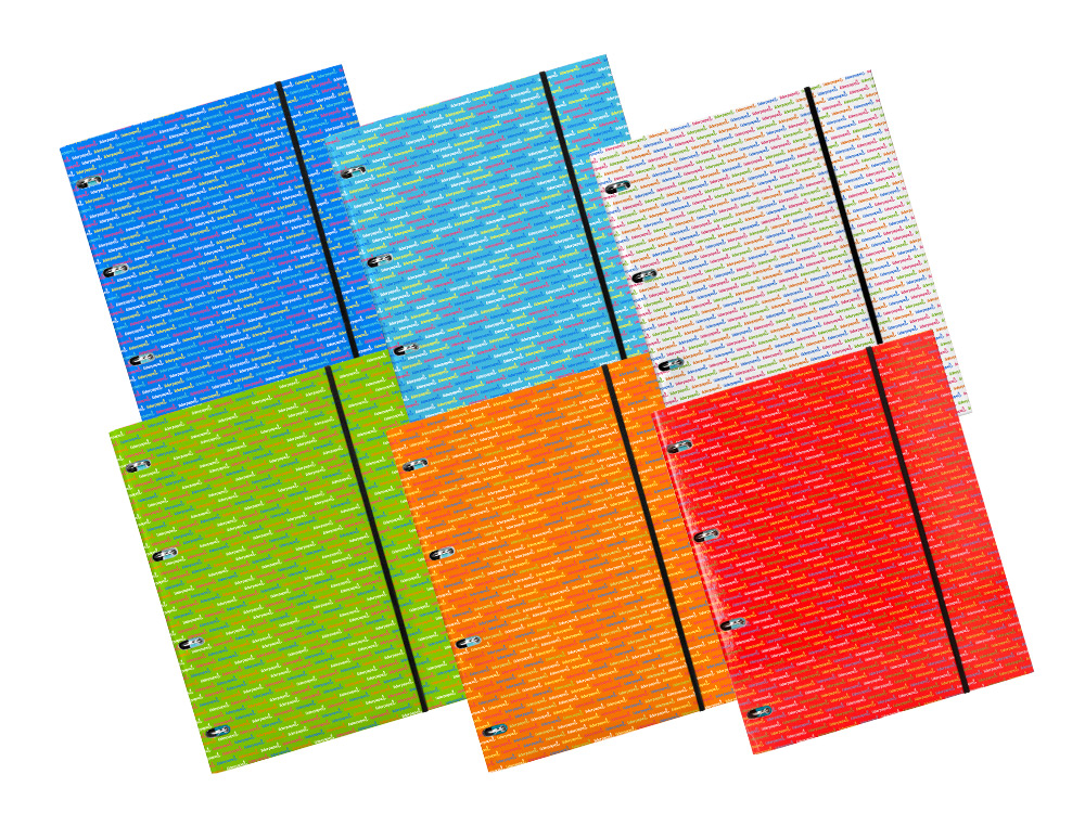 PASTA DE ELASTICOS LIDERPAPEL DE ANEIS COM RECARGA DIN A4 120 FOLHAS 70 GR QUADRICULA 5 MM 4 ANEIS REDONDOS DE 20 MM