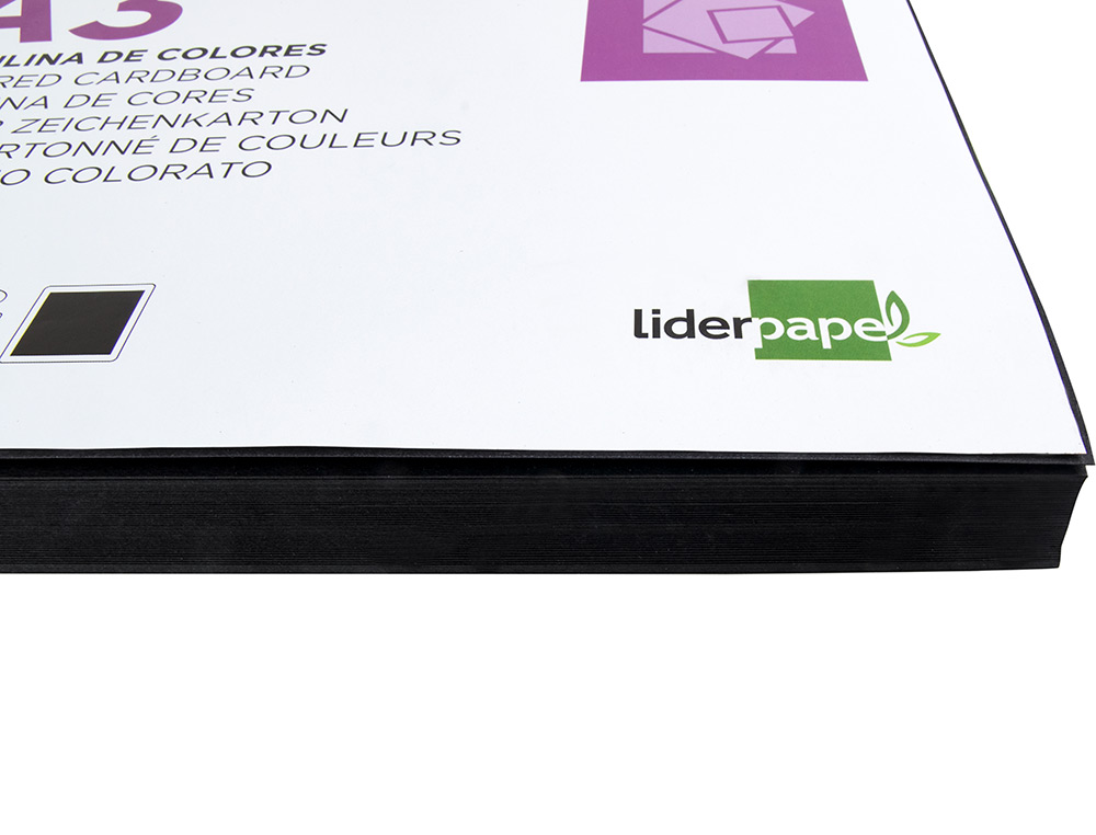 CARTOLINA LIDERPAPEL DIN A3 180 GR PRETO PACK DE 100 UNIDADES