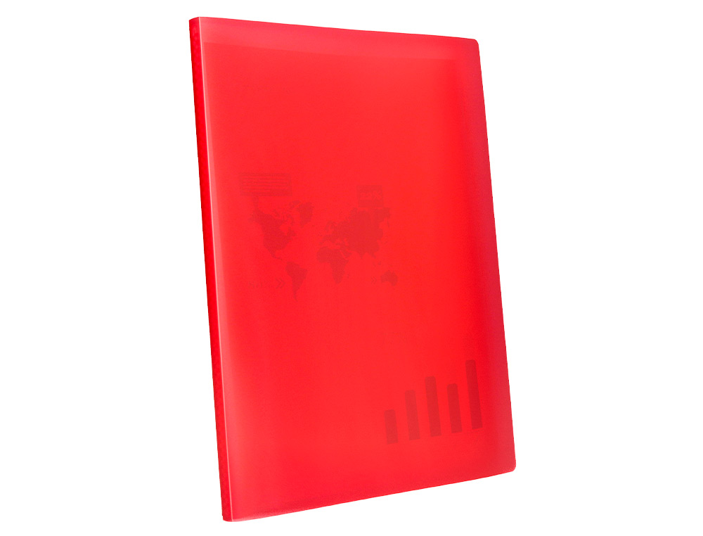 CAPA CATALOGO LIDERPAPEL 20 BOLSAS POLIPROPILENO DIN A4 TRASLUCIDA VERMELHO FROSTY