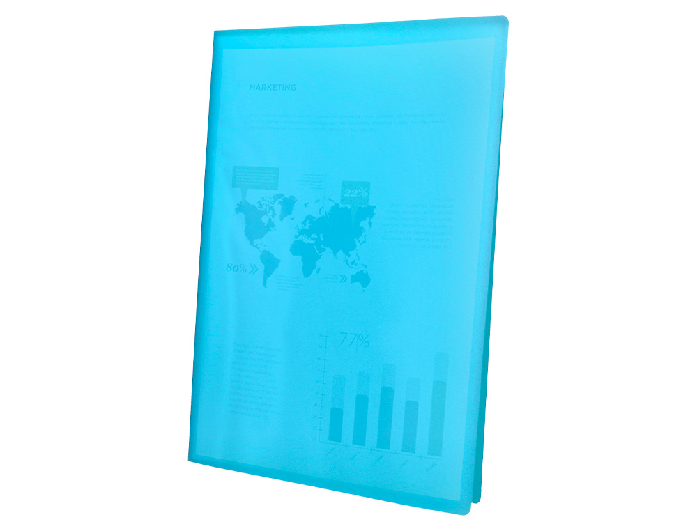 CAPA CATALOGO LIDERPAPEL 30 BOLSAS POLIPROPILENO DIN A4 AZUL
