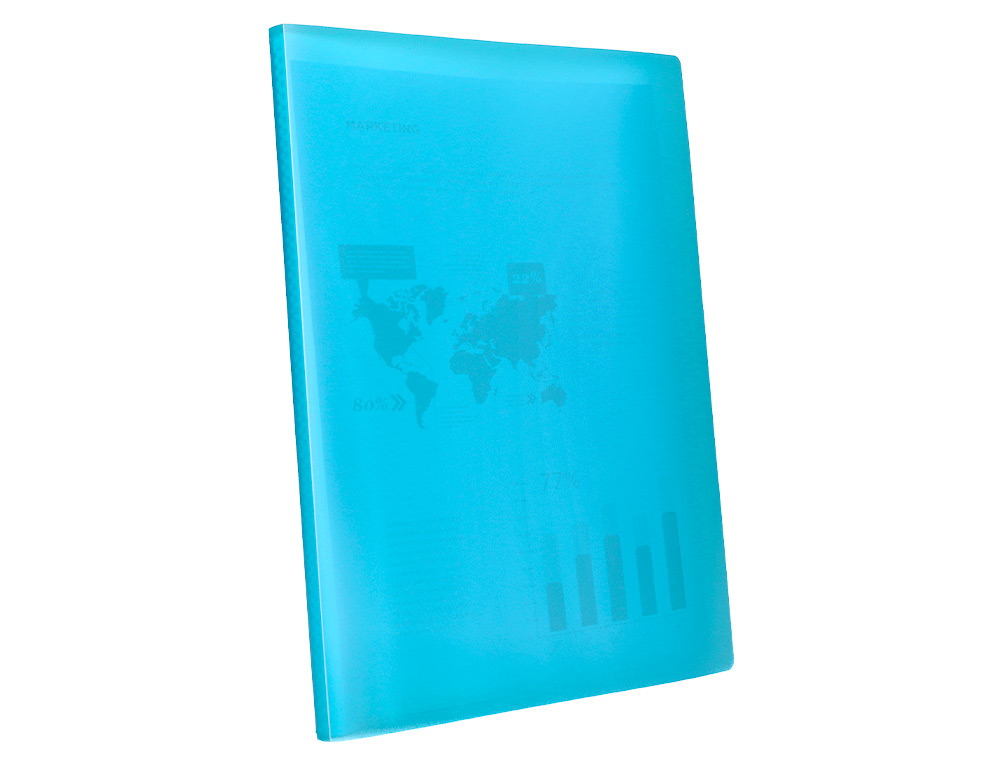CAPA CATALOGO LIDERPAPEL 30 BOLSAS POLIPROPILENO DIN A4 AZUL