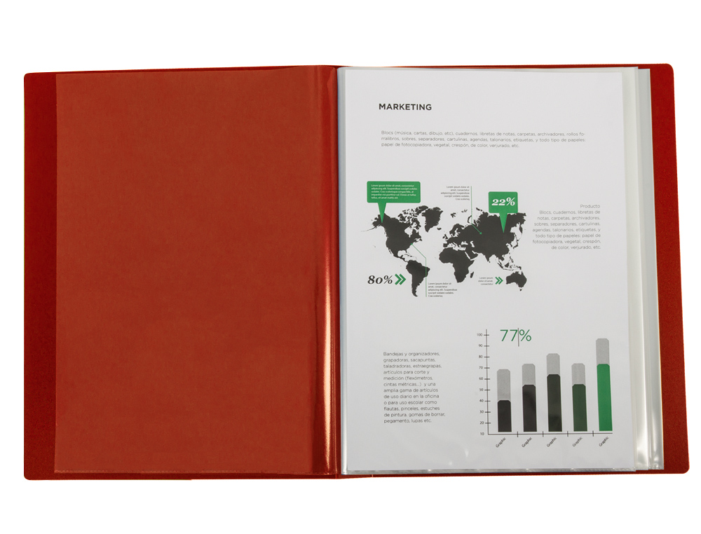 CAPA CATALOGO LIDERPAPEL 80 BOLSAS DIN A4 VERMELHA