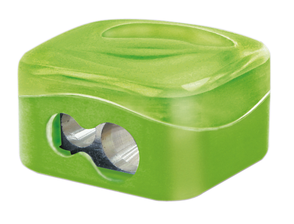 APARA LAPIS M+R METALICO 2 USOS COM DEPOSITO CORES SORTIDAS