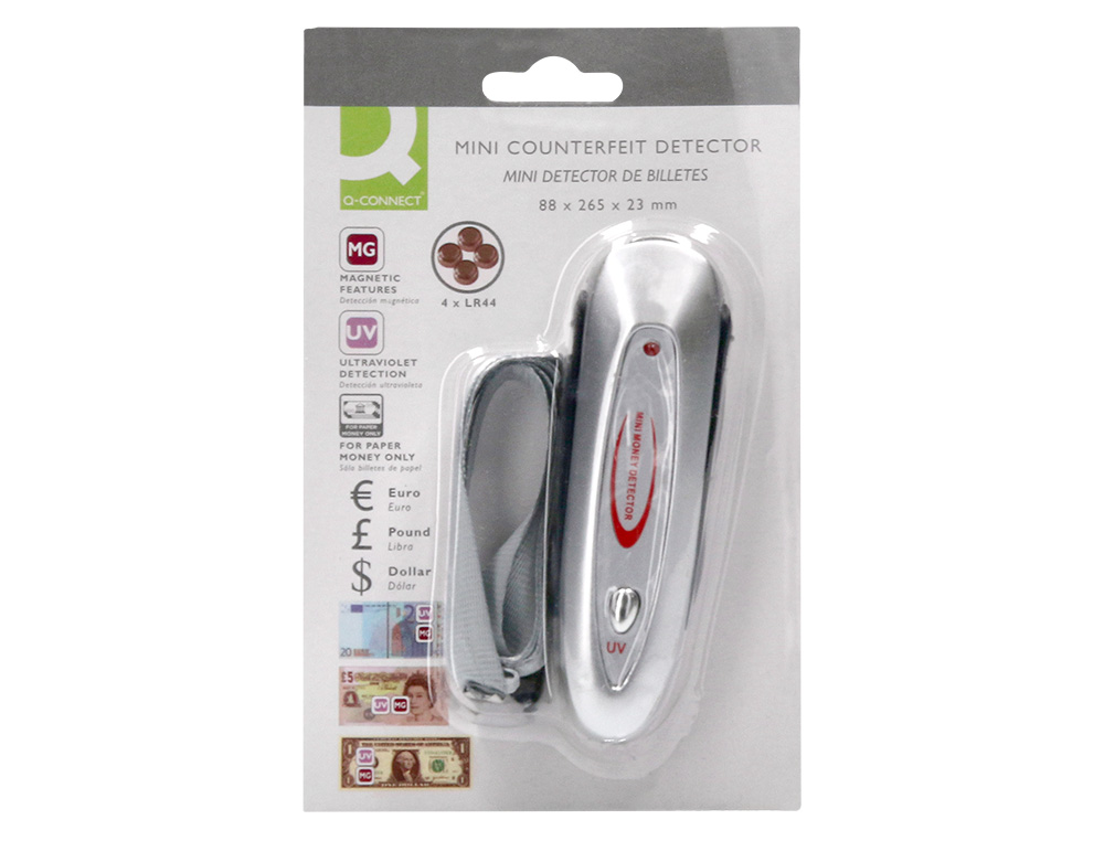 DETETOR DE NOTAS FALSAS PORTATIL Q-CONNECT