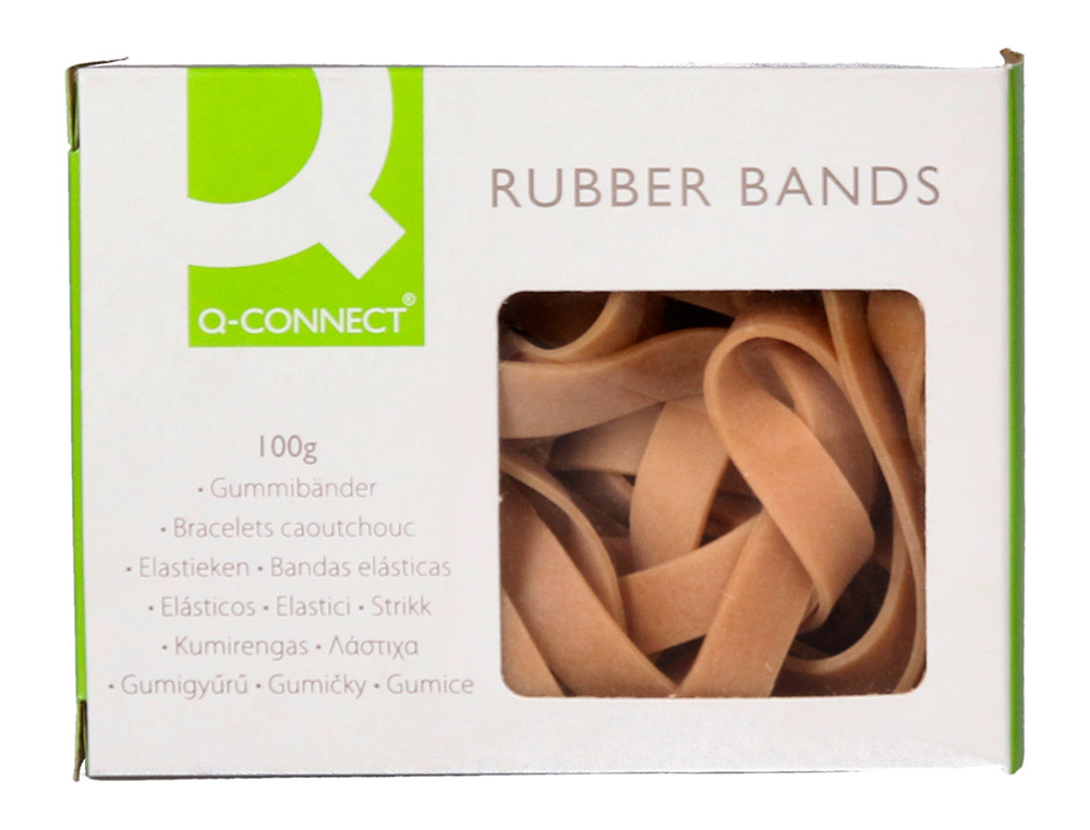 BANDAS ELASTICAS Q-CONNECT 100 GR 150 X 9 MM NUMERO 15