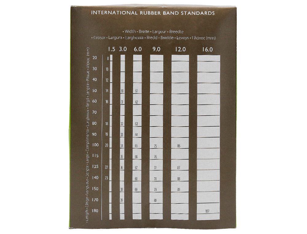 BANDAS ELASTICAS Q-CONNECT 1000 GR 180 X 16 MM NUMERO 18