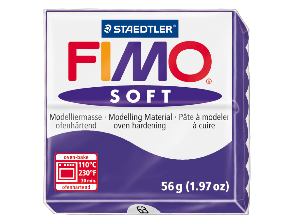 PASTA PARA MODELAR STAEDTLER FIMO SOFT 56 GR COR VIOLETA ESCURO