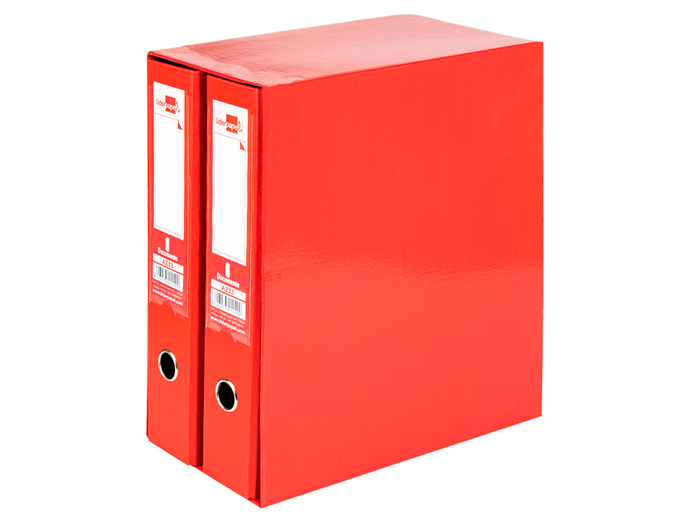 MODULO LIDERPAPEL 2 PASTAS FOLIO 2 ANEIS MECANISMO DE ALAVANCA 75MM VERMELHO
