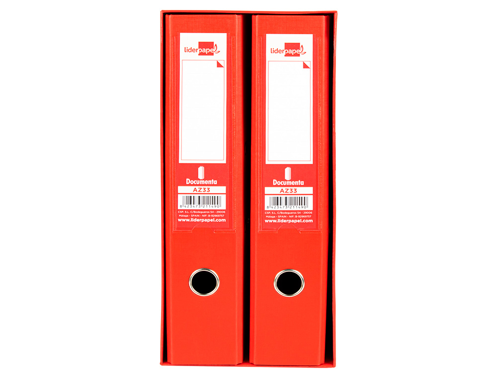 MODULO LIDERPAPEL 2 PASTAS FOLIO 2 ANEIS MECANISMO DE ALAVANCA 75MM VERMELHO