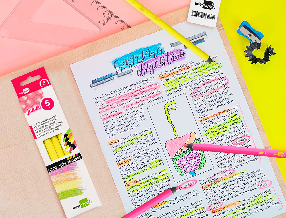 LAPIS DE COR LIDERPAPEL JUMBO NEON AMARELO