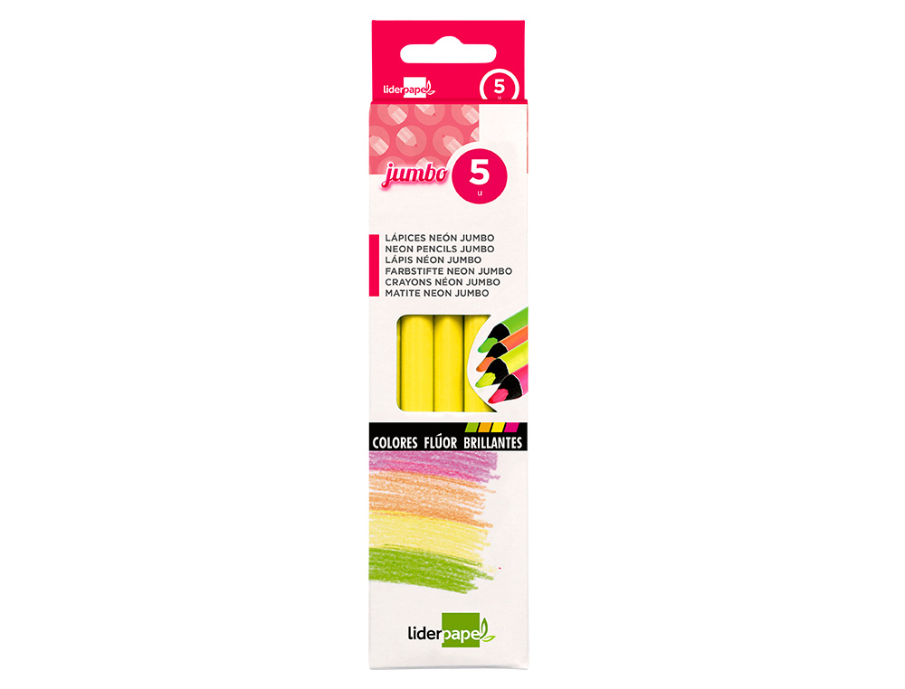 LAPIS DE COR LIDERPAPEL JUMBO NEON AMARELO