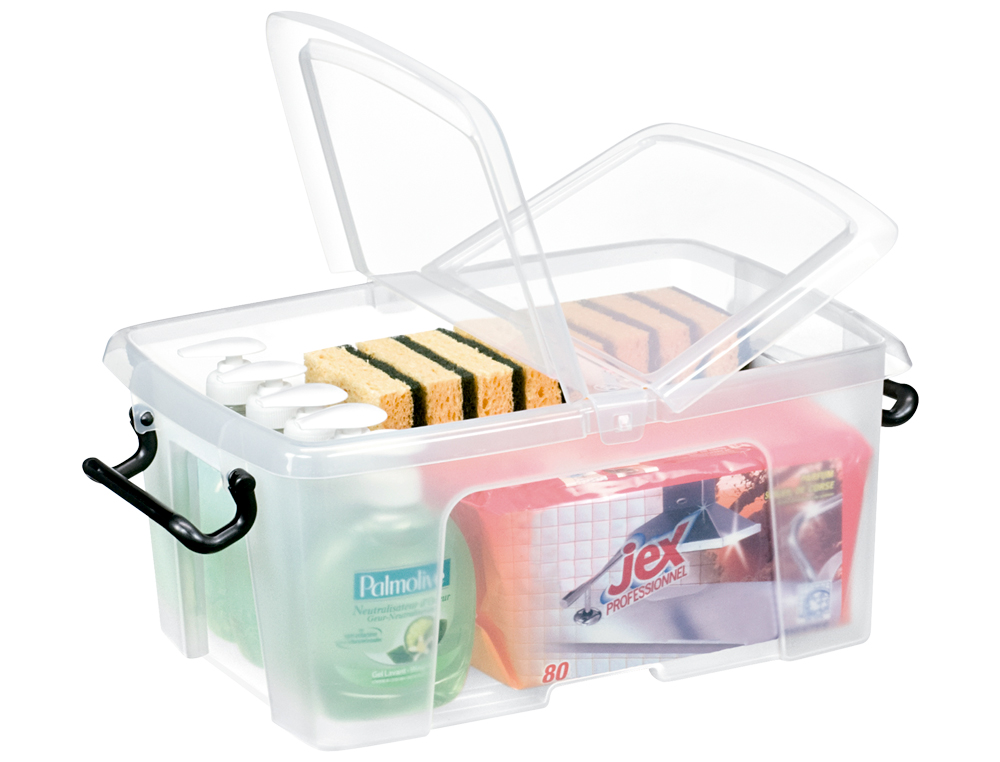 CAIXA DE ARMAZENAGEM CEP 12 LITROS TRANSPARENTE COM TAMPA 405X295X183 MM