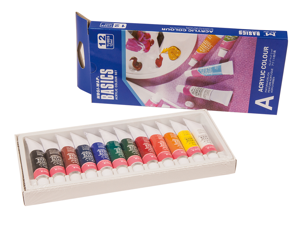 PINTURA ACRILICA ARTIST CAIXA CARTAO DE 12 CORES SORTIDAS TUBO DE 12 ML