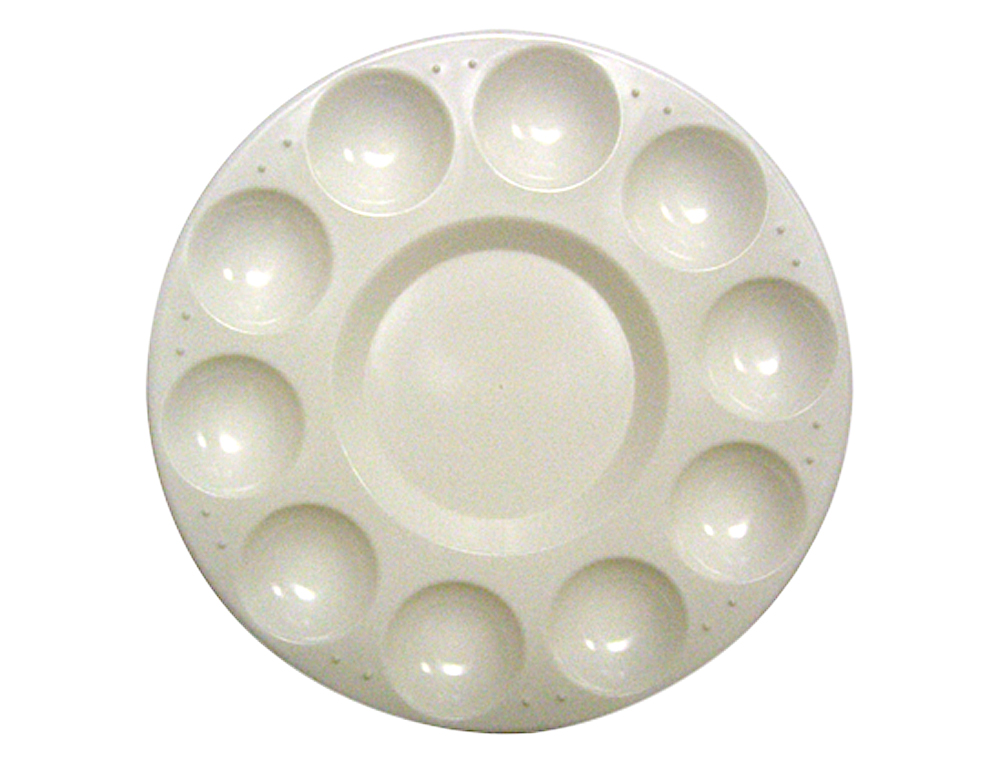 PALETA PLASTICO ARTIST CIRCULAR CON 10 COMPARTIMENTOS 17CM