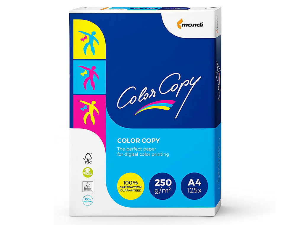 PAPEL COLOR COPY DIN A4 250 GR EMBALAGEM DE 125 FOLHAS