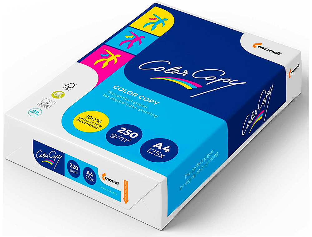 PAPEL COLOR COPY DIN A4 250 GR EMBALAGEM DE 125 FOLHAS