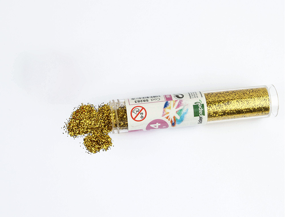 PURPURINA LIDERPAPEL FANTASIA COR OURO FRASCO DE 14 GR
