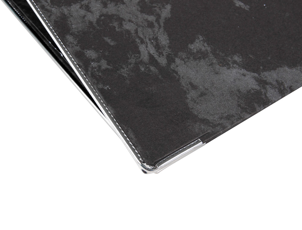 PASTA DE ARQUIVO DE ALAVANCA EM CARTAO FORRADO FOLIO MARMOREADO PRETO COM CAIXA CLASSIC RBLUE