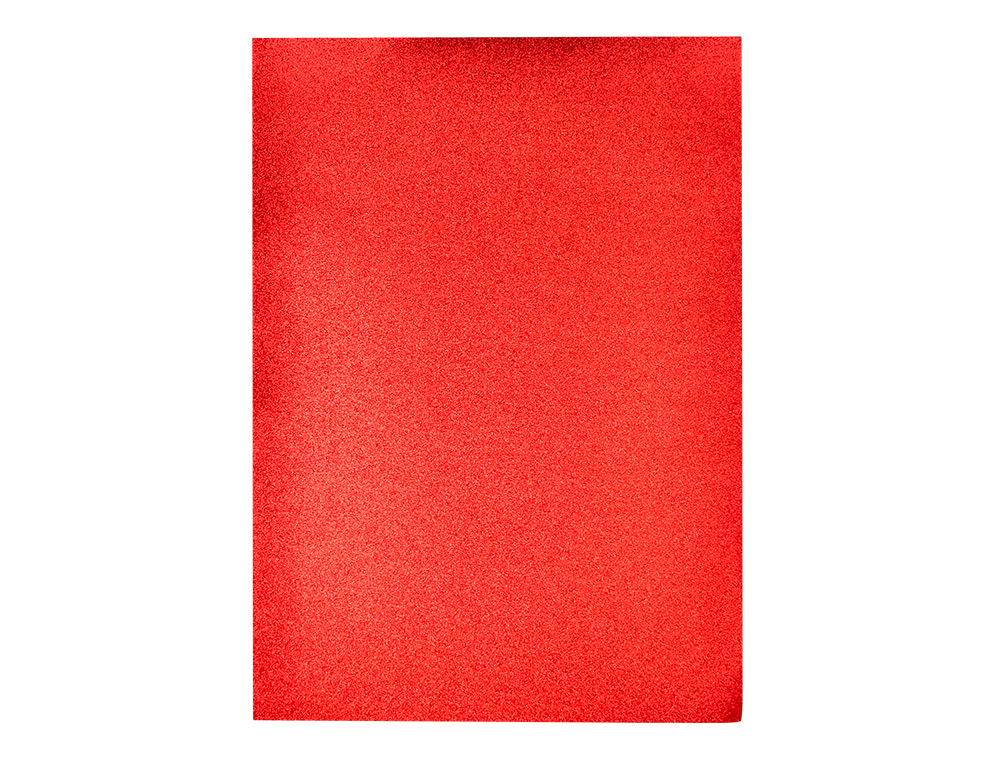 GOMA EVA COM PURPURINA BIODEGRADAVEL LIDERPAPEL 50X70CM 60 GR ESPESSURA 2 MM VERMELHO