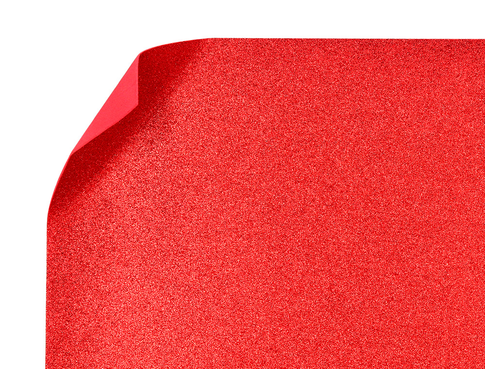 GOMA EVA COM PURPURINA BIODEGRADAVEL LIDERPAPEL 50X70CM 60 GR ESPESSURA 2 MM VERMELHO
