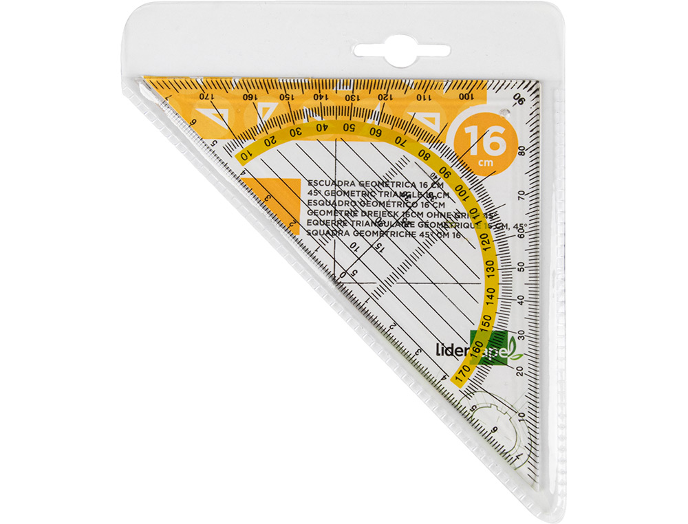 ARISTO LIDERPAPEL GEOMETRIA 16 CM PLASTICO CRISTAL