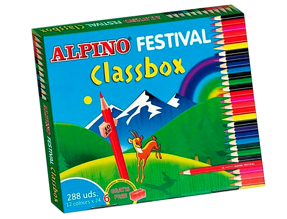 LAPIS DE COR ALPINO FESTIVAL CLASSBOX CAIXA DE 288 UNIDADES 12 CORES SORTIDAS