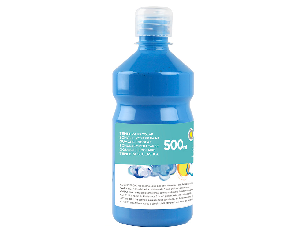 GUACHE ESCOLAR LIDERPAPEL 500 ML AZUL CIAN