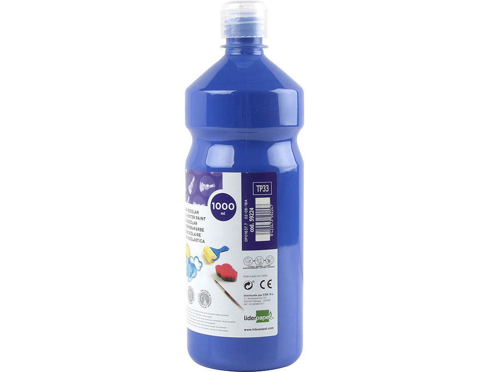 GUACHE ESCOLAR LIDERPAPEL 1000 ML AZUL MARINHO