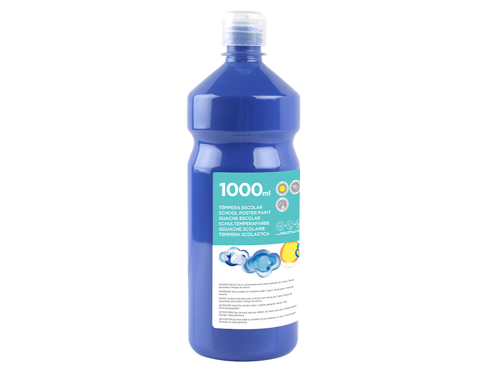 GUACHE ESCOLAR LIDERPAPEL 1000 ML AZUL MARINHO