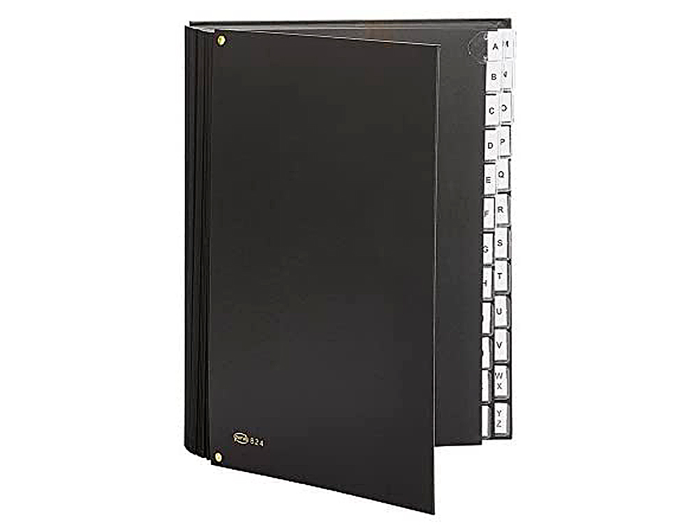 PASTA CLASSIFICADORA PARDO COM FOLE CARTAO COMPACTO FOLIO COM 24 DEPARTAMENTOS VISOR DUPLO PERSONALIZAVEIS COR PRETO