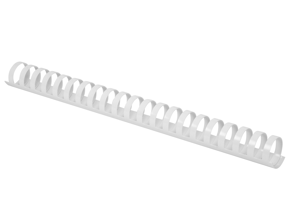 ESPIRAL Q-CONNECT REDONDA 25 MM PLASTICO BRANCO CAPACIDADE 225 FOLHAS CAIXA DE 50 UNIDADES