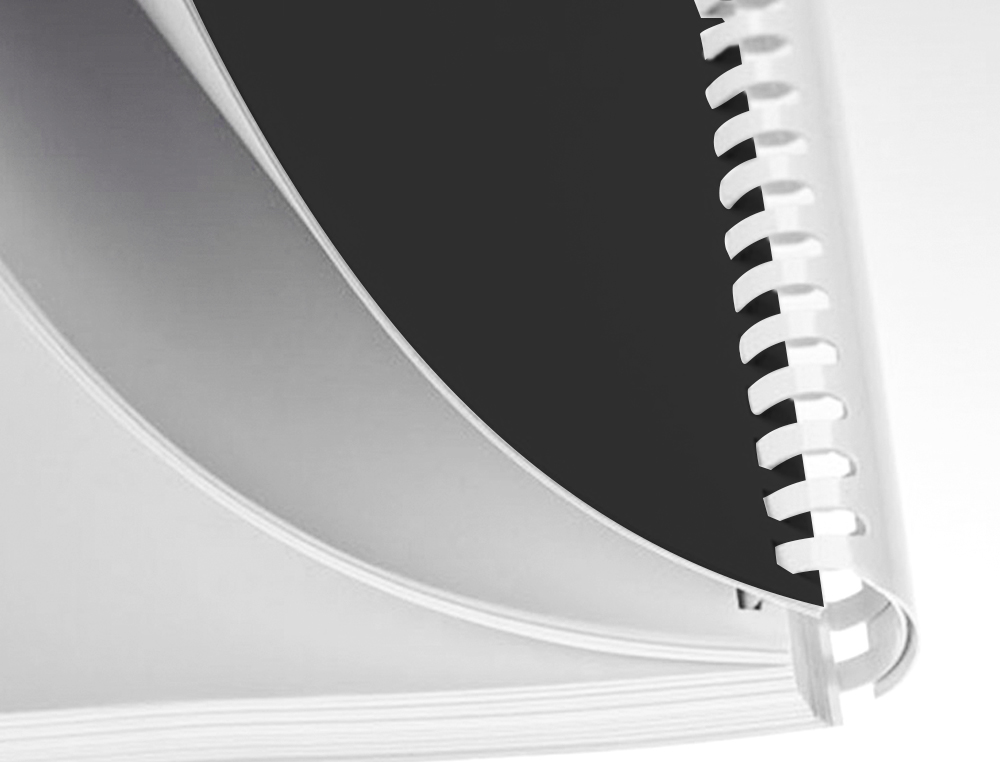 ESPIRAL Q-CONNECT REDONDA 25 MM PLASTICO BRANCO CAPACIDADE 225 FOLHAS CAIXA DE 50 UNIDADES